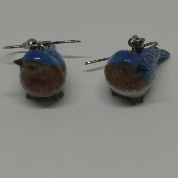 Porcelain Bird drop Earrings - Picture 6 of 8